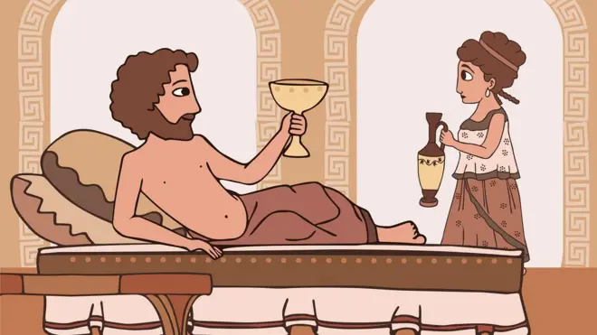 Antik Yunanistan'da yaşam ilüstrasyonu