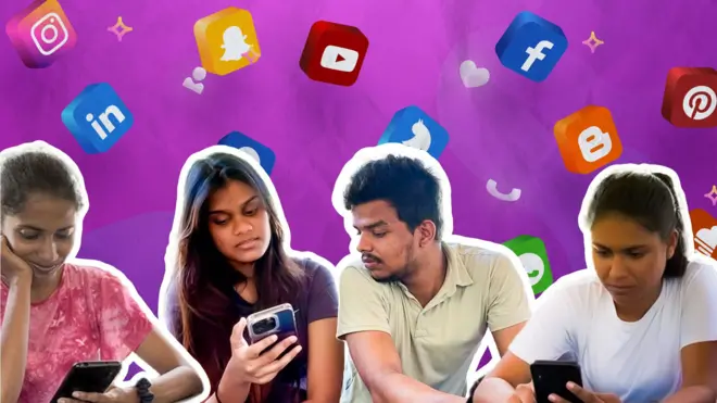 Students who took part in the focused group discussion with BBC Sinhala 