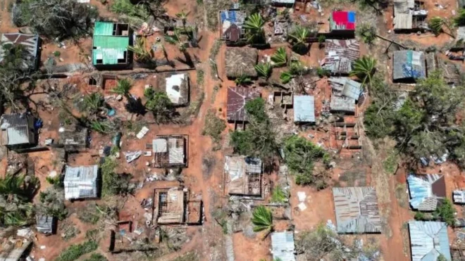 Разрушенная деревня, вид сверху