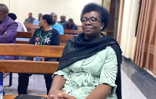 Ingabire Victoire ubwo yari yatumijwe kwitaba urukiko nk'umuntu usabwa amakuru muri Kamena(6) 2025 nyuma yaho yahise afatwa arafungwa