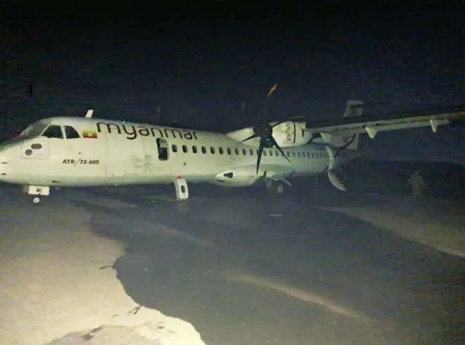 ဖေဖော်ဝါရီ ၂၀ ရက်မှာ ဒရုန်းနဲ့ တိုက်ခိုက်ခံရတဲ့ MNA လေယာဥ်