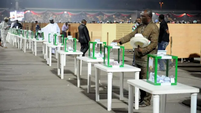 Foto of delegates wey dey vote for Nigeria
