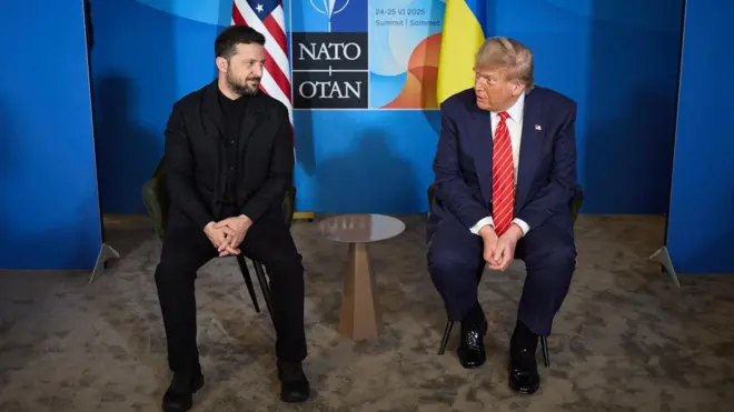 Трамп и Зеленский на саммите НАТО 25 июня