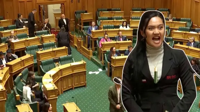 న్యూజీలాండ్ పార్లమెంట్‌లో మావోరీ ఎంపీల నిరసన