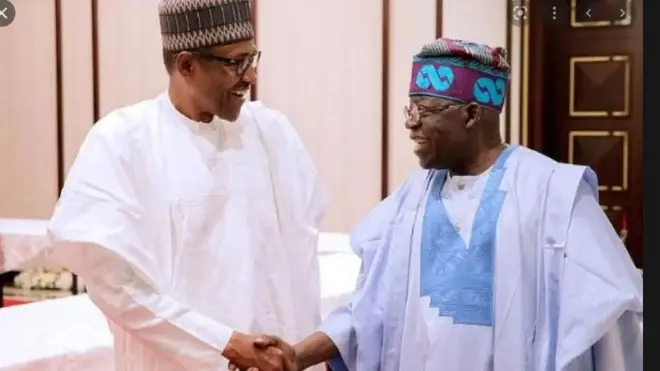 Ààrẹ Buhari àti Tinubu 
