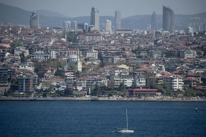 Marmara Denizi'nden İstanbul'un görünümü