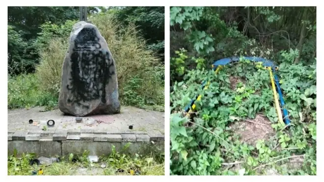 Пошкоджений меморіал поблизу села Ліски Люблінського воєводства