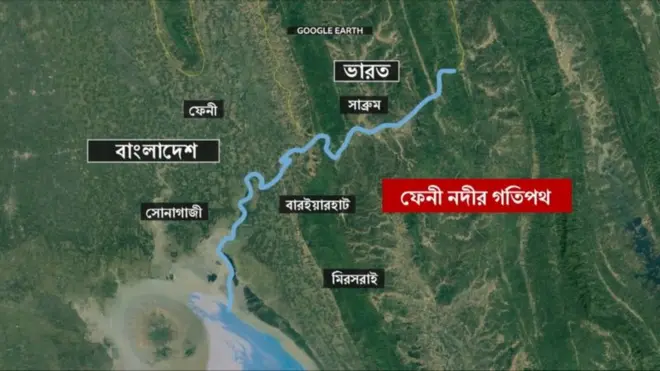 ফেনী নদীর গতিপথ।