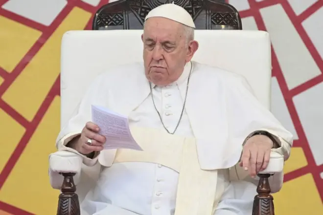 Le pape François au stade des Martyrs à Kinshasa.