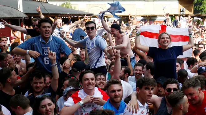 England fans celebrate