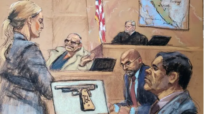 "El Chapo" (right) is the highest ranking drug lord to face trial in the US so far