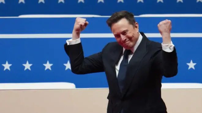 Маск на инаугурации Трампа