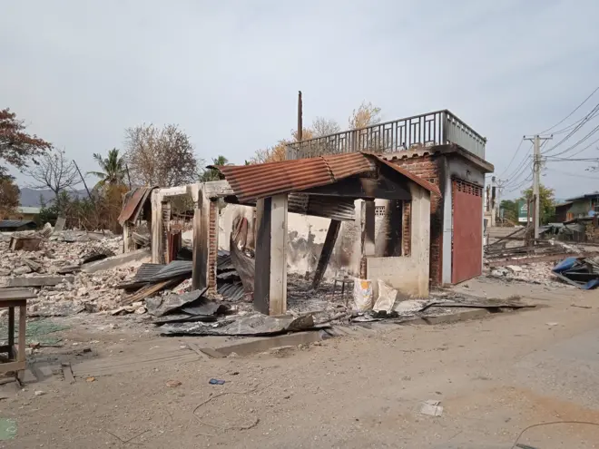 မိုးမိတ်တိုက်ပွဲအတွင်း ပျက်စီးသွားတဲ့ အပျက်အစီး 