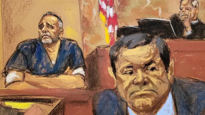 в зале суда, рисунок