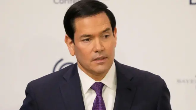 Держсекретар США Марко Рубіо під час виступу на Мюнхенській конференції з безпеки 14 лютого