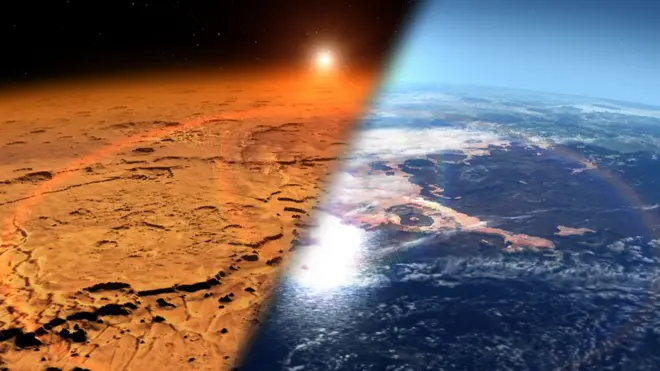 Mientras que uno es un mundo seco e inhóspito, el otro es húmedo, cálido y lleno de vida.