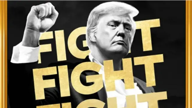 トランプ米大統領のウェブサイトに出された仮想通貨のイメージ