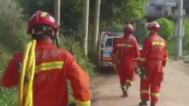Rescuers at the site