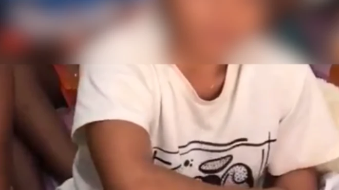 Blurred video of trafficked girls