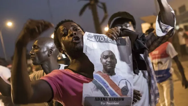 News of Adama Barrow's presidency was met with celebrations in the Gambian capital Banjul
