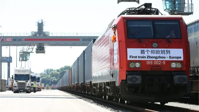 The first freight train from China arrived in Hamburg in August 2013 after a 15 day journey