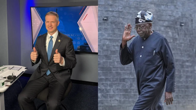 Foto Riley Moore na Bola Tinubu