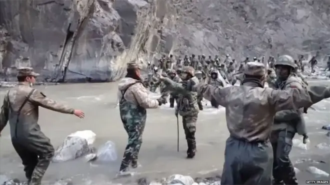 गलवान घाटी में भारत-चीन के सैनिकों में हुई झड़प की तस्वीर