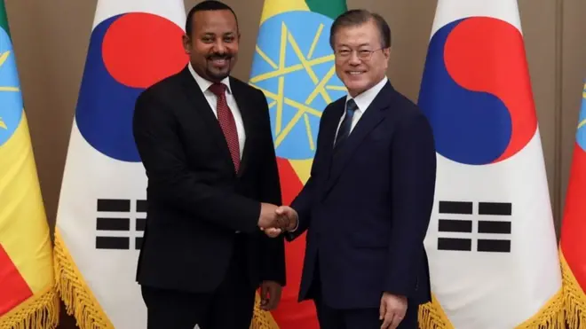 MM Abiy Ahimed fi Pirezidantii Kooriyaa Kibbaa Moon Jaay-iin