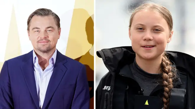 Leonardo Di Caprio and Greta Thunberg