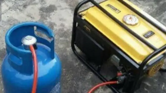 Foto of Cooking gas wey dem connect to Generator