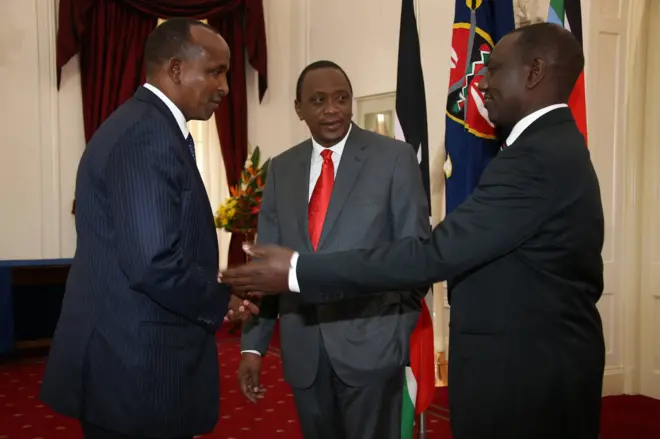 Aadan Barre, Uhuru Kenyata iyo William Ruto