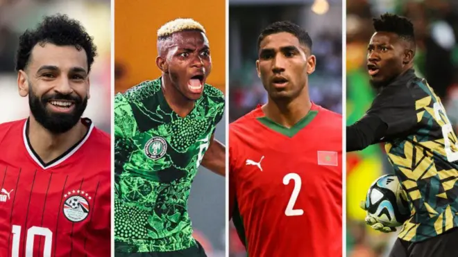 Foto of Mo Salah, Victor Osimhen, Hachraf Hakimi, Andre Onana