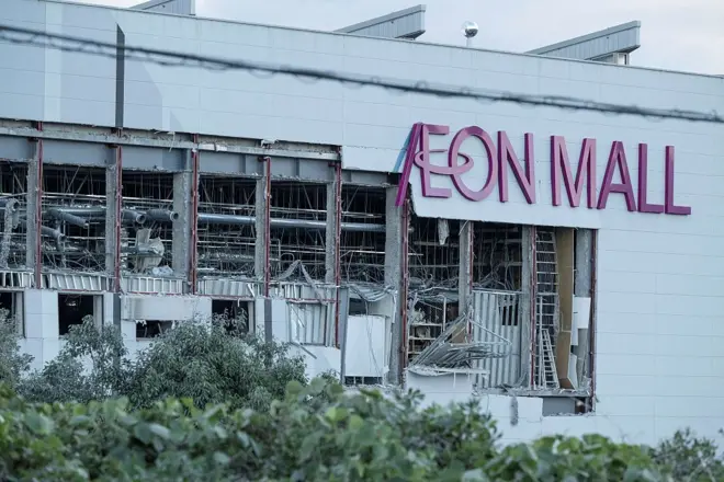 Tòa nhà Aeon Mall ở Kumamoto sau trận động đất