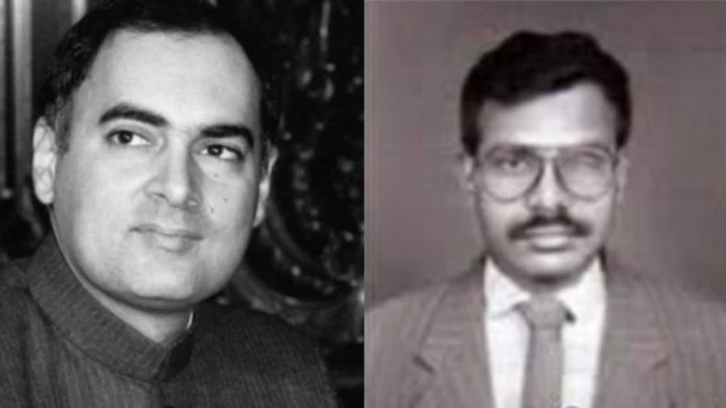 राजीव गांधी, शिवरासन (उजवीकडे)