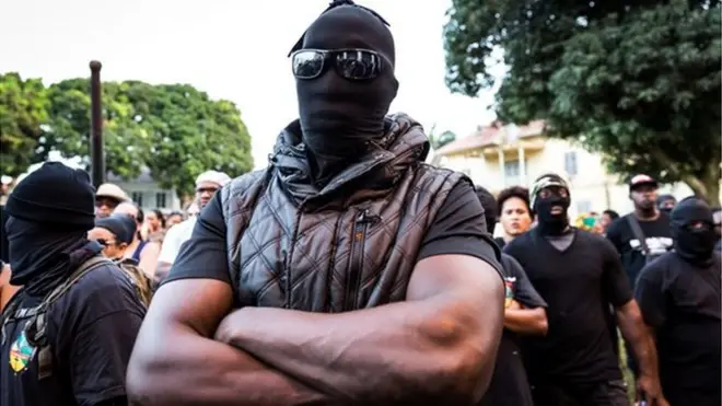 El colectivo "500 hermanos" durante una de las marchas de protesta en Guyana Francesa.
