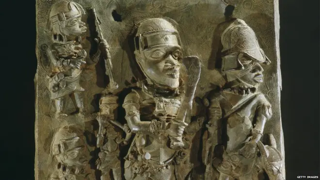 Benin warriors for battle, dis artwork old reach late 17th century