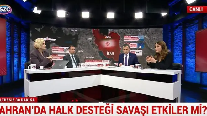 تصویری از میزگرد یک شبکه خبری ترکیه