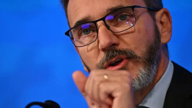 El economista jefe del FMI, Pierre-Olivier Gourinchas, advirtió que un tercio de las economías puede caer en recesión.