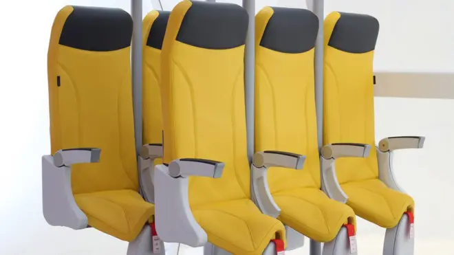 Итальянское дизайнерское бюро Aviointeriors разработало "стоячие" "кресла" для самолетов