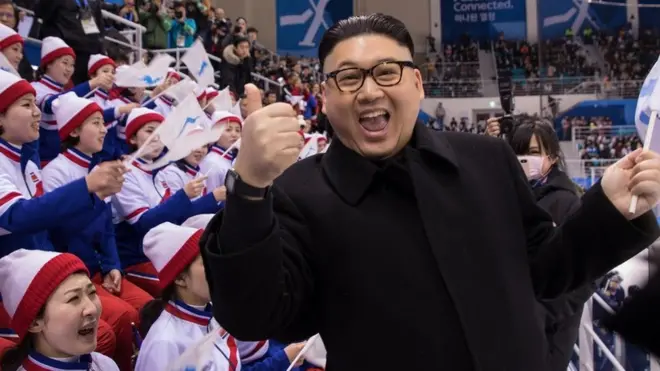 This is the second time that a fake Kim Jong-un has caused a stir at the Winter Olympics