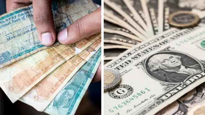 መተዓዳደጊ ገንዘብ ኢትዮጵኣ (ጸጋም) ዶላር (የማን)