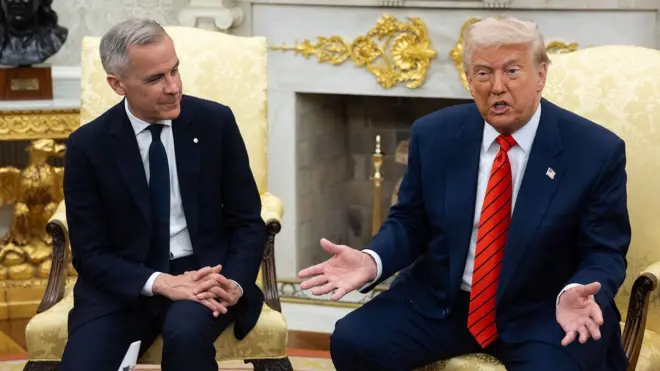 加拿大總理卡尼與美國總統特朗普