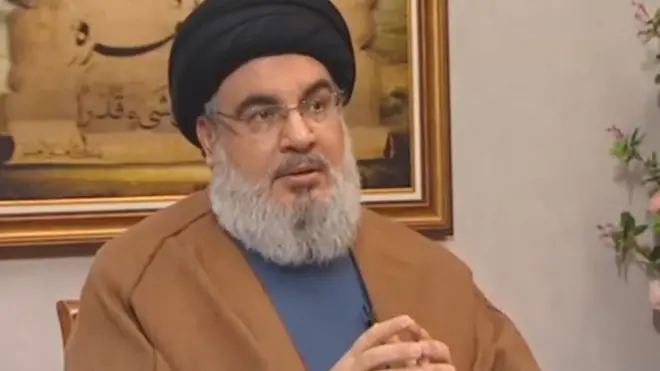 نصر الله خلال المقابلة