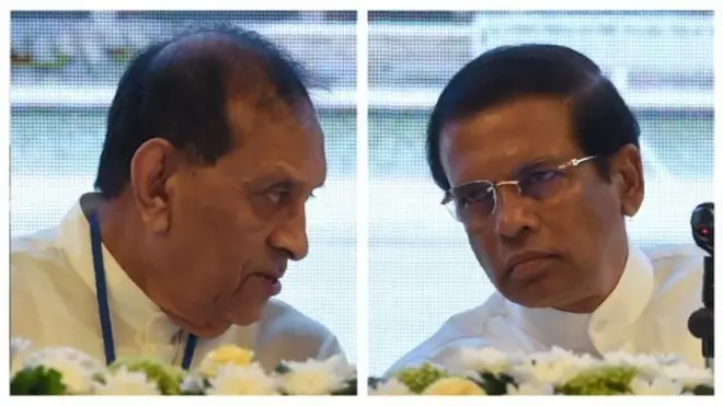 කතානායක කරු ජයසූරිය සහ ජනාධිපති මෛත්‍රීපාල සිරිසේන