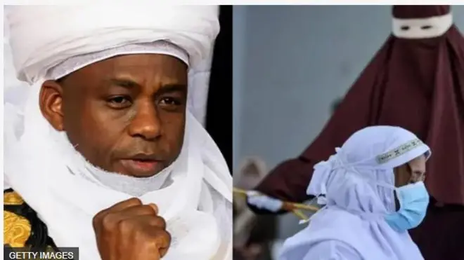 Aworan Sultan Sokoto, Alaaji Abubakar Sa'ad ati obinrin meji to boju .
