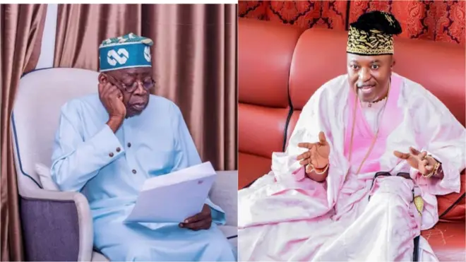 Aworan aarẹ Tinubu ati Oluwo ilu Iwo 