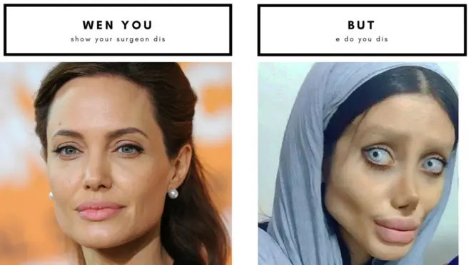 Sahar Tabar bi one of Angelina Jolie biggest fan and now she wan resemble di actress