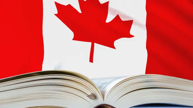 Canada flag wit book for front