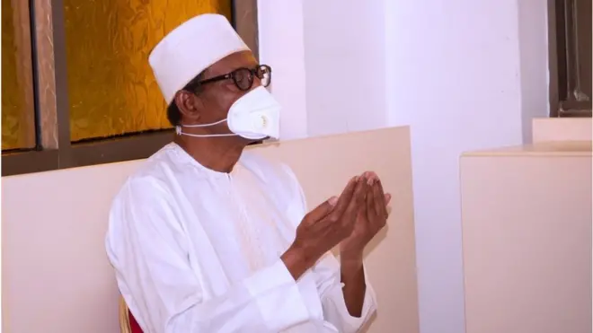 President Muhammadu Buhari wen e atted di closing of 2021 Ramadan Tafseer for State House Mosque, Abuja - On Sunday 9 May, 2021