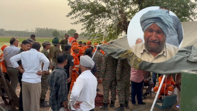 ਰੈਸਕਿਉ ਓਪਰੇਸ਼ਨ ਵੇਲੇ ਦੀ ਤਸਵੀਰ। ਗੋਲੇ ਵਿੱਚ ਰੋਂਦੇ ਹੋਏ ਨਿਰਵੈਰ ਦੇ ਦਾਦਾ